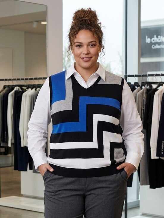 le chateau Sweaters - le château Black Knit Top with White Label Like New 💙